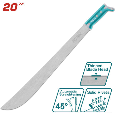[SKUIMG]THMPS0120|MACHETES CON MANGO REMACHADO Y CABEZA DELGADA. MANGO ANTIDESLIZANTE. ACERO AL CARBONO.
