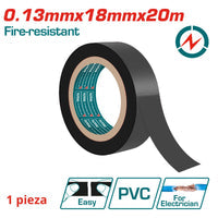 GUTAPERCHA TAPE ELÉCTRICO DE PVC PURO,19 MMX20M, COLOR NEGRO, ANCHO 19 MM, ESPESOR 0.13 MM (1 PZA.)