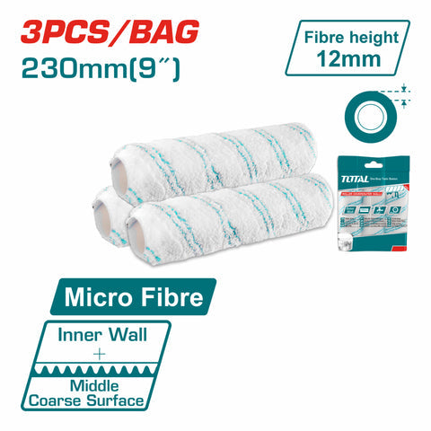 [SKUIMG]THRC56091203|THRC56091203_1.jpg|RODILLOS PARA PINTAR 9" PAREDES INTERNAS. ALTURA DE LA FIBRA 12MM. MICROFIBRA. CUBIERTAS PARA RODILL