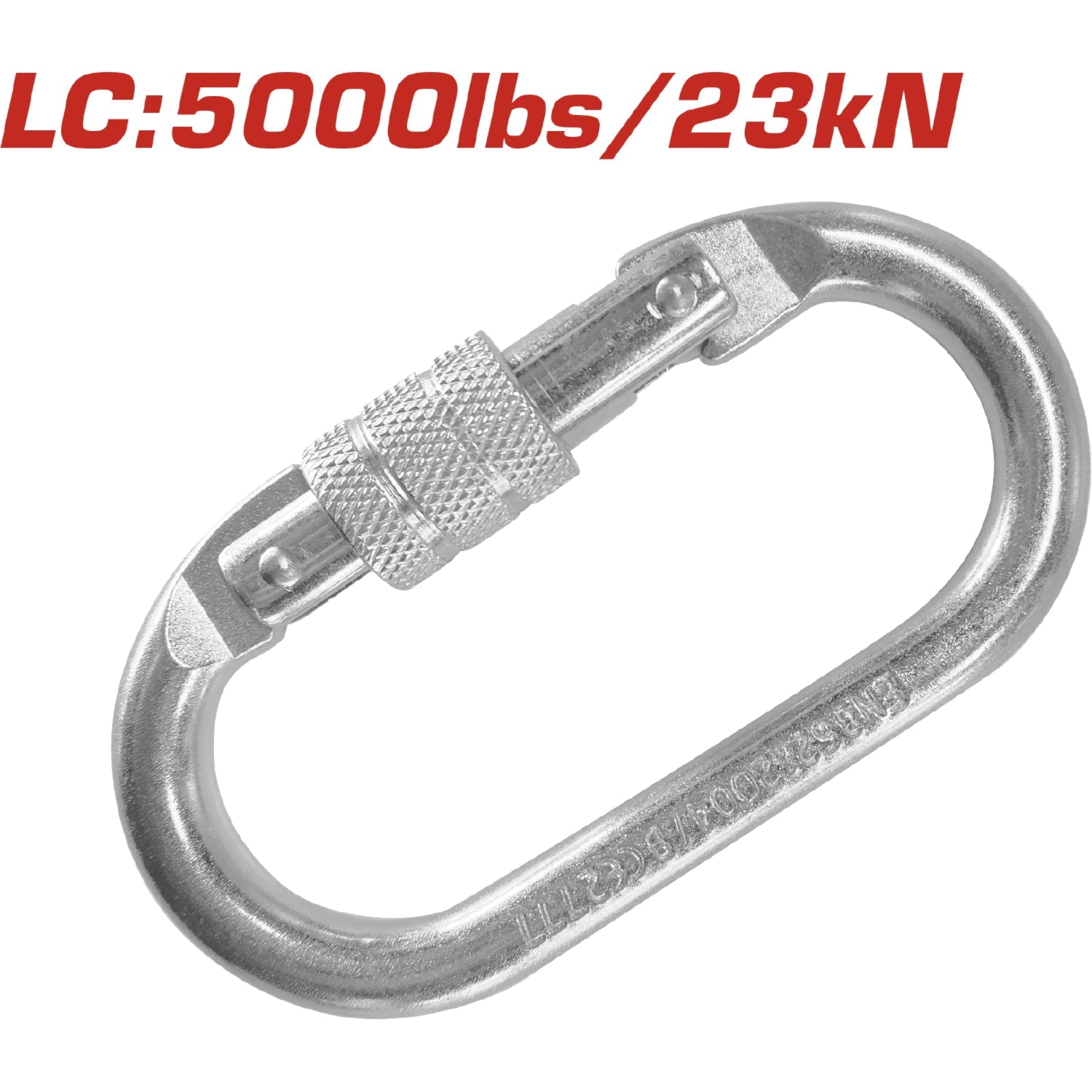 [SKUIMG]THSC301303|THSC301303.jpg|MOSQUETÓN DE ACERO CON CIERRE S PARA ARNÉS. ANCHO:60 MM. LONG: 110MM LC:5000LBS/23KN