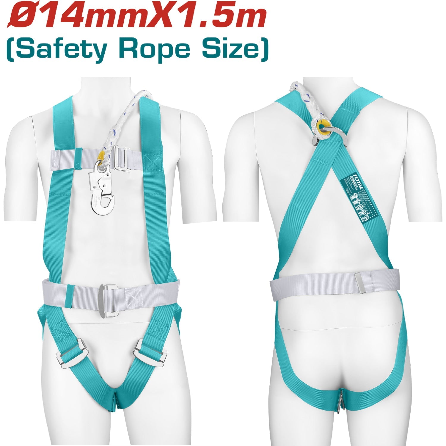 [SKUIMG]THSH501503|THSH501503.jpg|ARNÉS DE SEGURIDAD. CON 1 PUNTO DE FIJACIÓN Y 4 PUNTOS DE AJUSTE. POLIÉSTER. 50 MM (14MM X1.5M)