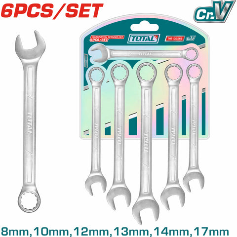 [SKUIMG]THT102266|THT102266.jpg|LLAVES COMBINADAS TAMANO 8-17MM. PULIDAS. SE VENDE EN SET DE 6 PIEZAS. LLAVE DE COMBINACION JUEGO