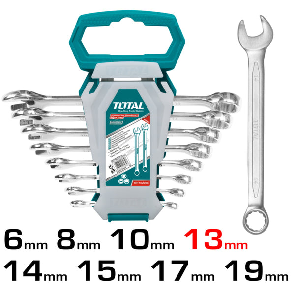 [SKUIMG]THT102286-I|THT102286-I.jpg|JUEGO DE LLAVES COMBINADAS DE 8 PIEZAS. 6 MM, 8 MM, 10 MM, 13 MM, 14 MM, 15 MM, 17 MM, 19 MM.