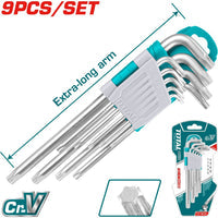 [SKUIMG]THT106391|THT106391.jpg|JUEGO DE LLAVE TORX DE BRAZO EXTRA LARGO DE 9 PIEZAS