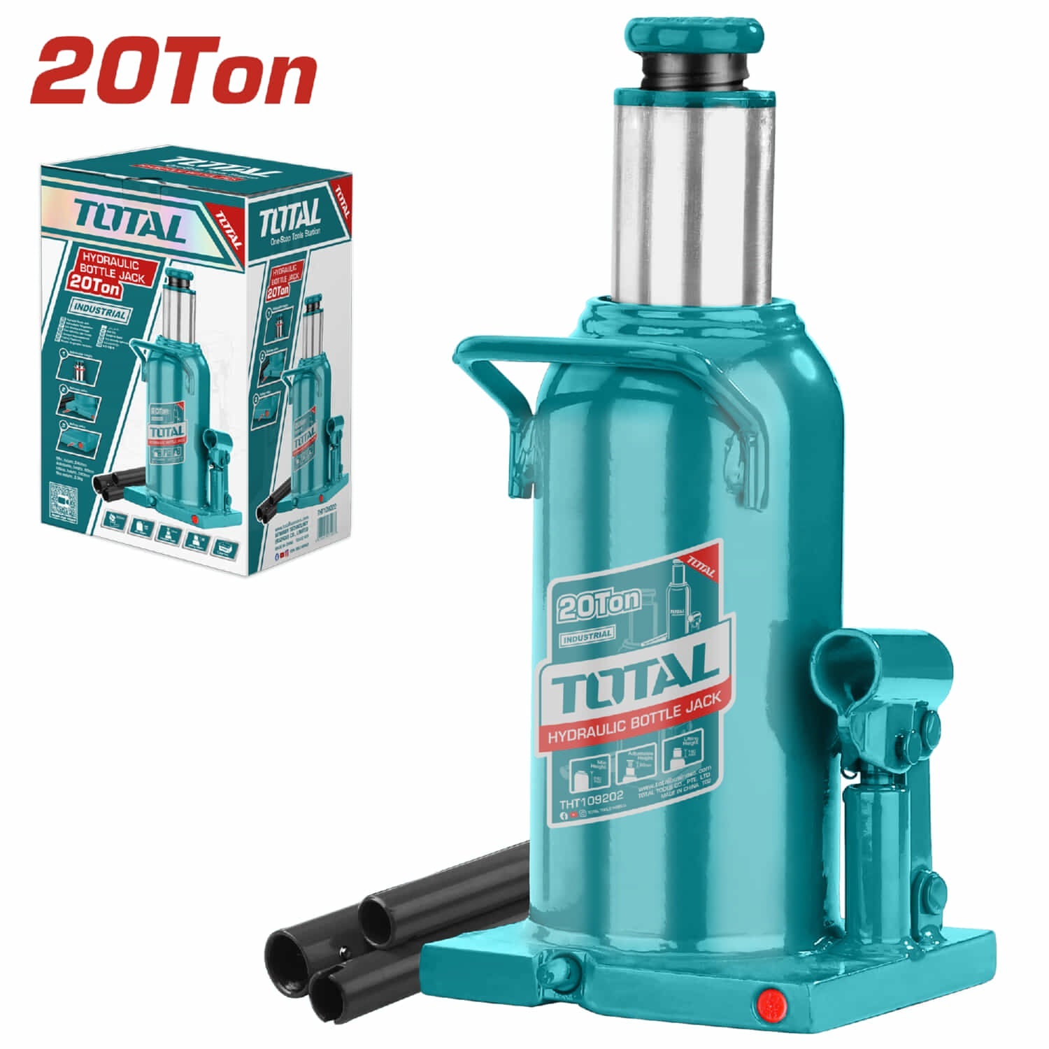 [SKUIMG]THT109202|THT109202.jpg|GATO HIDRÁULICO DE BOTELLA 20TON. CON VÁLVULA DE SEGURIDAD.