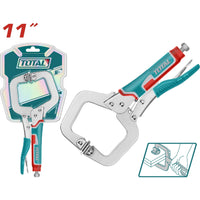 [SKUIMG]THT111113|ALICATE DE PRESION TIPO C ABRAZADERA CON ANILLO DE AMARRE. 11"/275MM. ACABADO NICKELADO. PESO 710G.