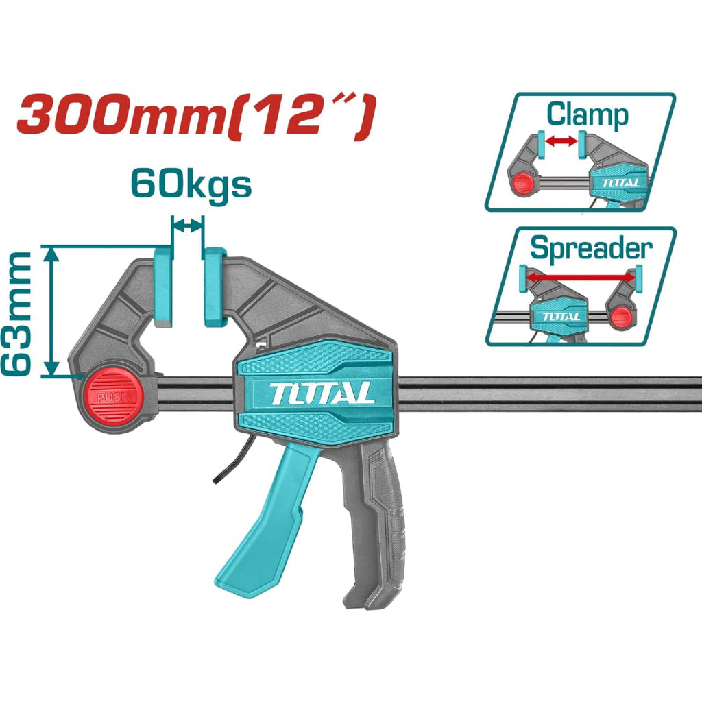 [SKUIMG]THT1340602|PRENSA SARGENTO DE BARRA DE 12". MEDIDAS DE LA PRENSA: 63 X 300 MM. MAX.FUERZA DE LA PRENSA: 60 KG.