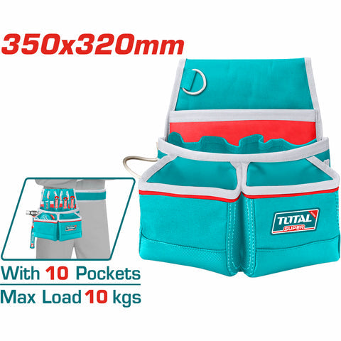 [SKUIMG]THT16P10125|BOLSA PARA HERRAMIENTAS DE CINTURON L35XW32CM. CON 10 BOLSILLOS Y UN SOPORTE PARA MARTILLO. MAX 10KG