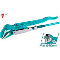[SKUIMG]THT172013|THT172013_1.jpg|LLAVE DE TUBO SUECA DE TRABAJO PESADO DE 45�. TAMA�O 1". DI�METRO M�XIMO DE AGARRE: 40 MM.