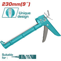 [SKUIMG]THT21809|THT21809.jpg|PISTOLA CALAFATEADORA DE 9" PARA USAR CON SILICÓN. HECHA DE ALUMINIO.DISEÑO ÚNICO.