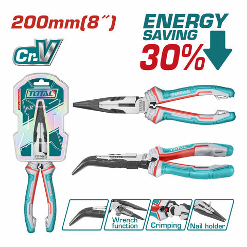 [SKUIMG]THT24816S|THT24816S_1.jpg|ALICATES DE PUNTA DOBLADA DE ALTO APALANCAMIENTO 8" AHORRO DE ENERGIA 30% CR-V. TRATAMIENTO SUPERFIC