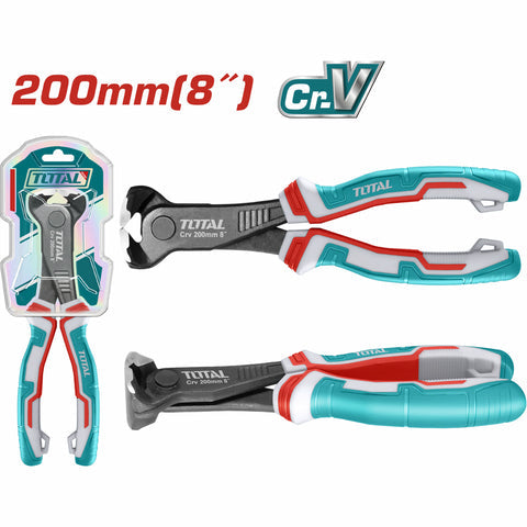 [SKUIMG]THT260806|ALICATE DE CORTE FINAL 8" PULIDO Y ANTIOXIDO. CON MANGO DE PLASTICO.