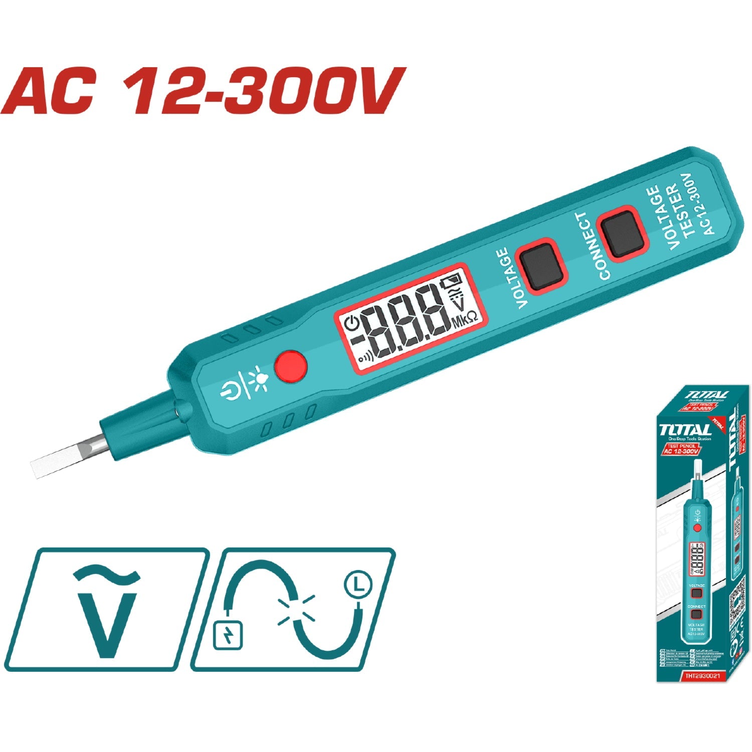 [SKUIMG]THT2930021|THT2930021.jpg|MEDIDOR PROBADOR DE VOLTAJE DE LÁPIZ CA / DC 12-300V. LCD.
