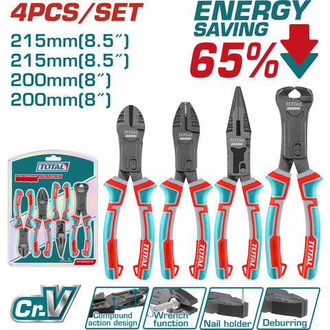 [SKUIMG]THT2CK241S|THT2CK241S_1.jpg|ALICATES DE COMBINACION DE 8", DE PUNTA LARGA DE 8.5", DE CORTE DIAGONAL DE 8". SE VENDE EN SET DE 4