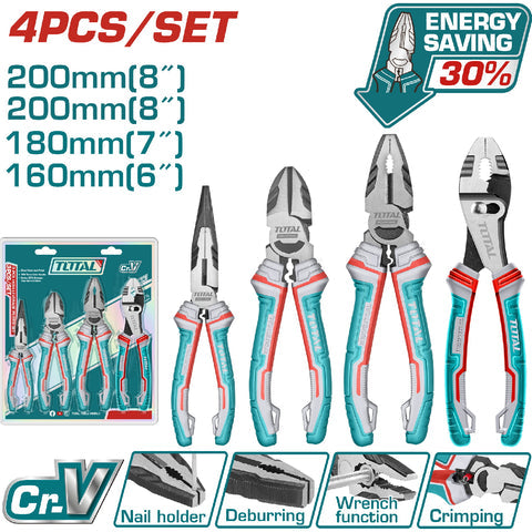 [SKUIMG]THT2K0458|THT2K0458_1.jpg|ALICATES DE COMBINACION 7", PUNTA LARGA DE 6",CORTE DIAGONAL DE 7" SET DE 4 PIEZAS