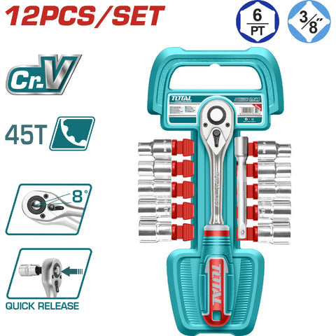 [SKUIMG]THT381121|THT381121.jpg|DADOS SOCKET 3/8" SURTIDOS Y MANGO SOCKET