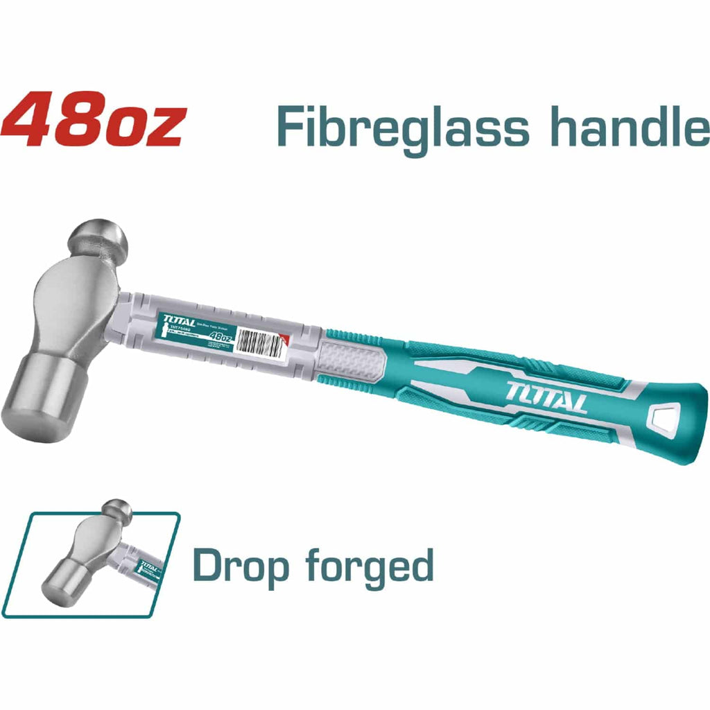 [SKUIMG]THT74486|THT74486.jpg|MARTILLO DE BOLA FORJADO, TRATAMIENTO TÉRMICO, ACERO #45 MANGO FIBRA VIDRIO 48OZ/1300G.