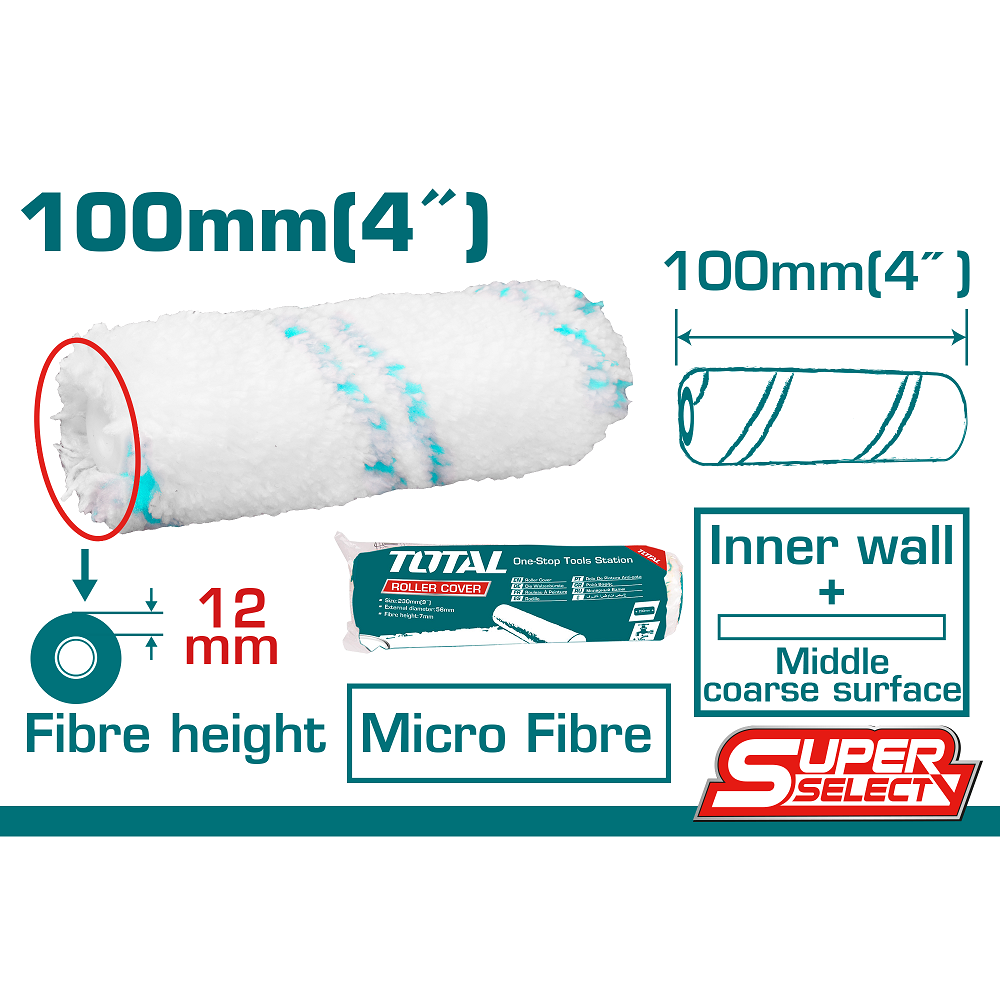 [SKUIMG]THT85431|THT85431.png|REPUESTO RODILLO DE PINTAR DE DE 4". ALTURA DE LA FIBRA 12 MM