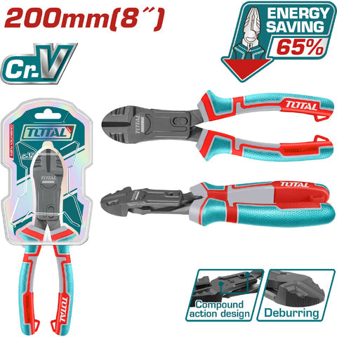 [SKUIMG]THTC530806|ALICATES DE CORTE DIAGONAL DE ACCION COMPUESTA 8" CR-V 65% AHORRO DE ENERGIA.