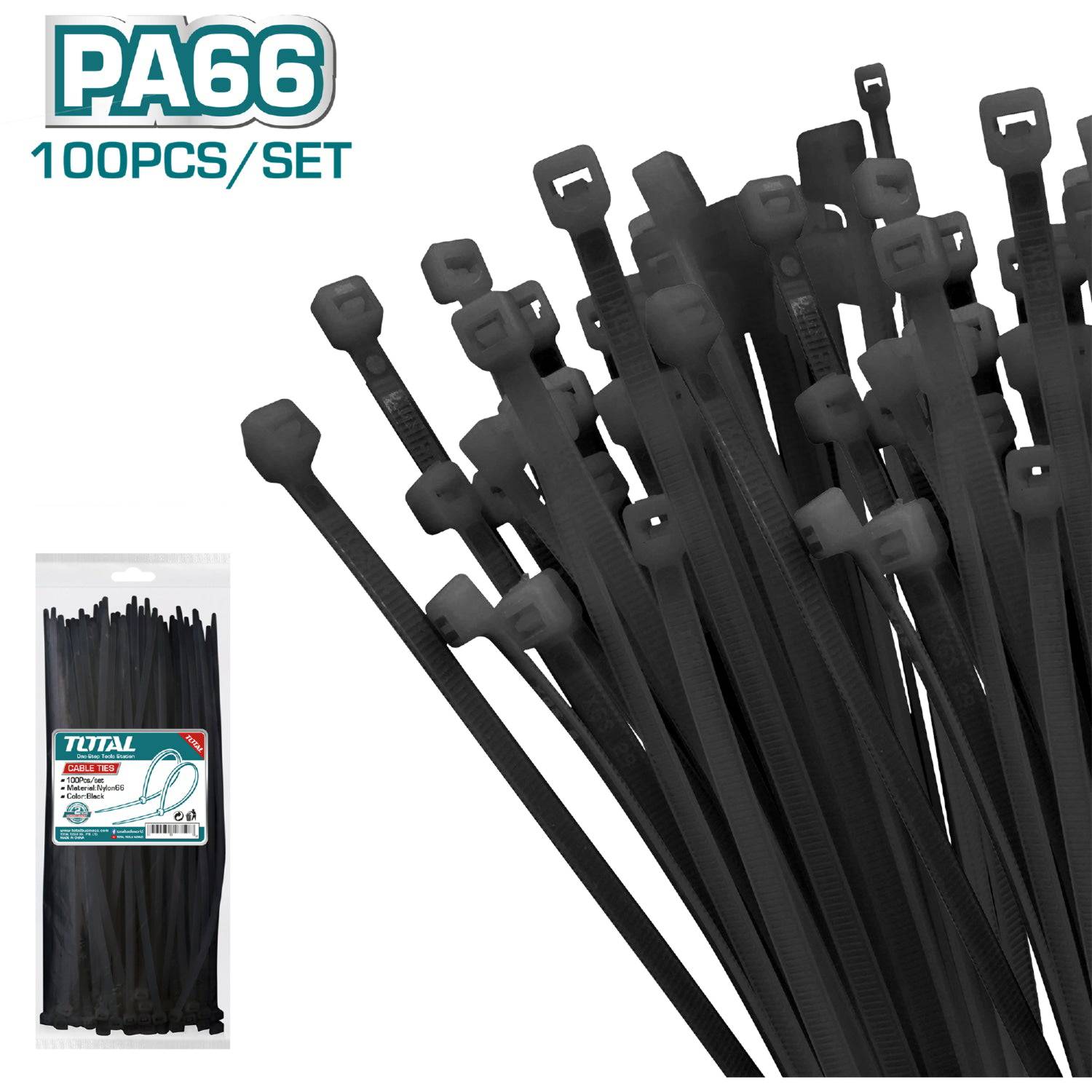 ZUNCHOS PLÁSTICOS 100 PIEZAS. NEGRO. NYLON