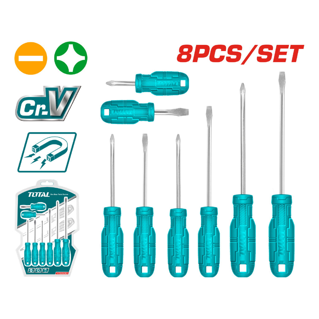 [SKUIMG]THTDC250801|THTDC250801.jpg|JUEGO DE DESTORNILLADORES DE 8 PCS. PUNTA MAGNETICA.