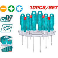 [SKUIMG]THTDC251001|THTDC251001.jpg|JUEGO DE DESTORNILLADORES DE 10 PCS. CR-V. (N1). BLÍSTER. INCLUYE SOSTENEDOR DE PLÁSTICO.