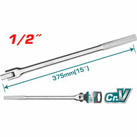[SKUIMG]THTFX12151|EXTENSION BARRA ARTICULADA FLEXIBLE DE 1/2". LONGITUD: 15" (375MM). CR-V (50 BV 30).
