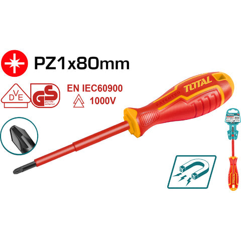 [SKUIMG]THTISPZ180|DESTORNILLADOR AISLADO PUNTA POZIDRIV (PZ1X80MM). MAGNETICO. CR-V 1000V. MANGO REDONDO.