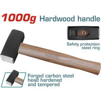 [SKUIMG]THTW721000|MAZO FORJADO, TRATAMIENTO TÉRMICO, ACERO #45 MANGO DE MADERA. 1000G.