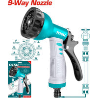[SKUIMG]THWS010901|PISTOLA BOQUILLA DE AGUA DE PLÁSTICO AJUSTABLE A 9 MANERAS DIFERENTES DE SALIDA DEL AGUA