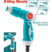 [SKUIMG]THWSG6031|PISTOLA BOQUILLA PARA MANGUERA DE AGUA 3/4" DE PLÁSTICO AJUSTABLE A 3 VIAS.