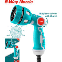 [SKUIMG]THWSG6091|PISTOLA BOQUILLA PARA MANGUERA DE AGUA 3/4" DE PLÁSTICO AJUSTABLE A 3 VIAS.