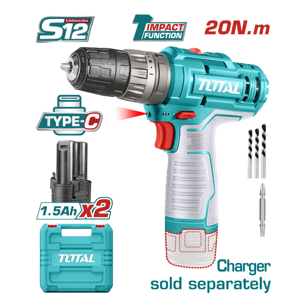 [SKUIMG]TIDLI12202|DRILL TALADRO INALÁMBRICO 3/8" 12V FUNCIÓN