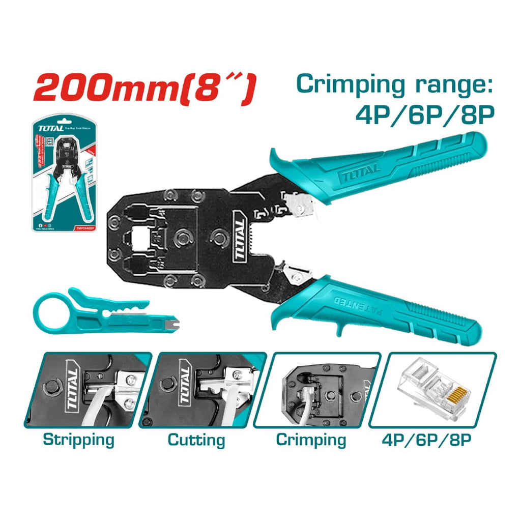 [SKUIMG]TMPC4468P|CRIMPADORA DE ENCHUFE MODULAR ENGARZADO, PELADO, CORTE, LONGITUD: 8", MANGO DE PVC DE DISEÑO ÚNICO