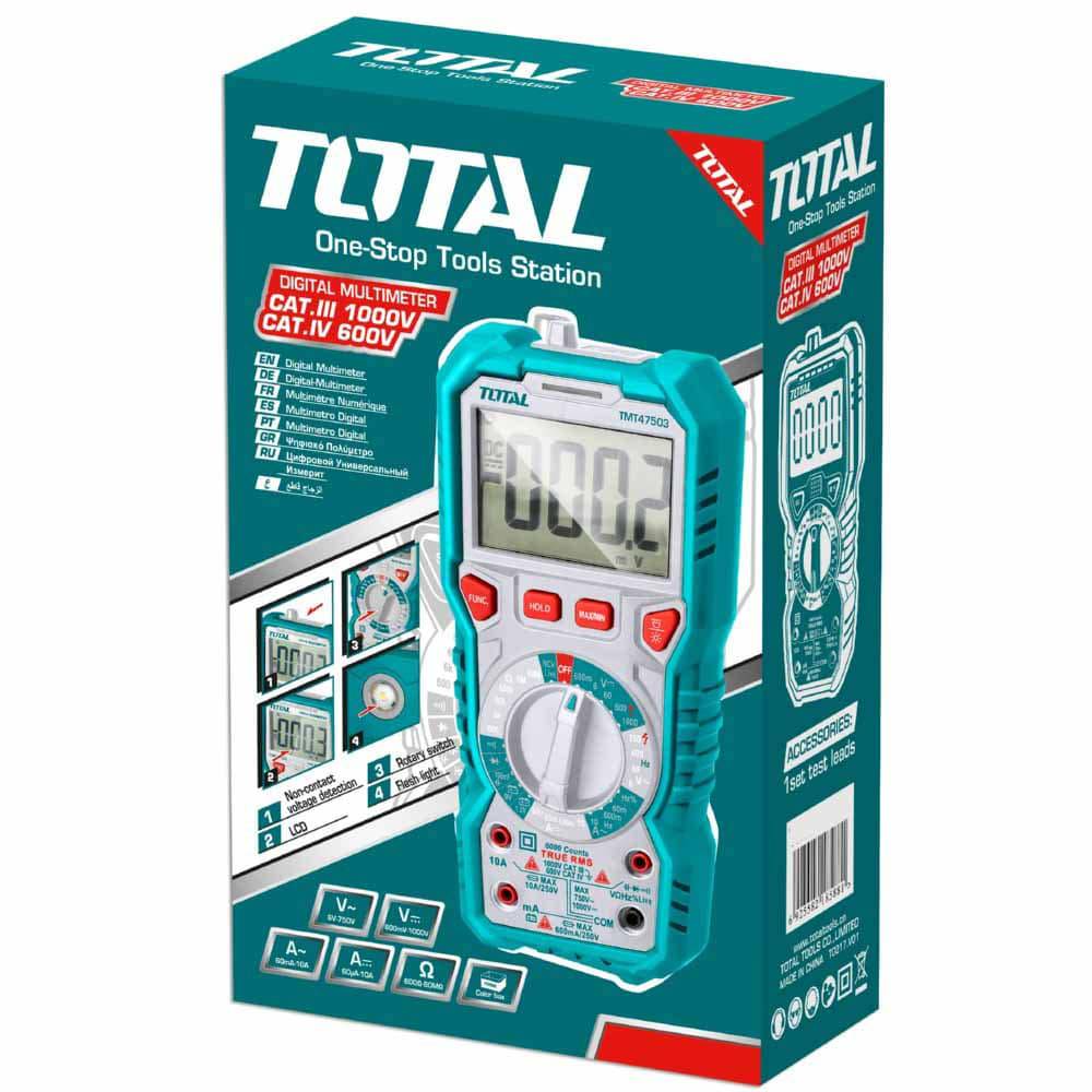 [SKUIMG]TMT47503|TMT47503.jpg|MULTIMETRO DIGITAL 6000 COUNTS RMS. DETECCIÓN DE VOLTAJE SIN CONTACTO. INDICADOR DE BAJA BATERIA.