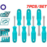 [SKUIMG]TNSS0701|JUEGO DE DESTORNILLADORES DE TUERCA DE 7 PIEZAS. CON MANGO ERGONOMICO. LONGITUD: 175MM.