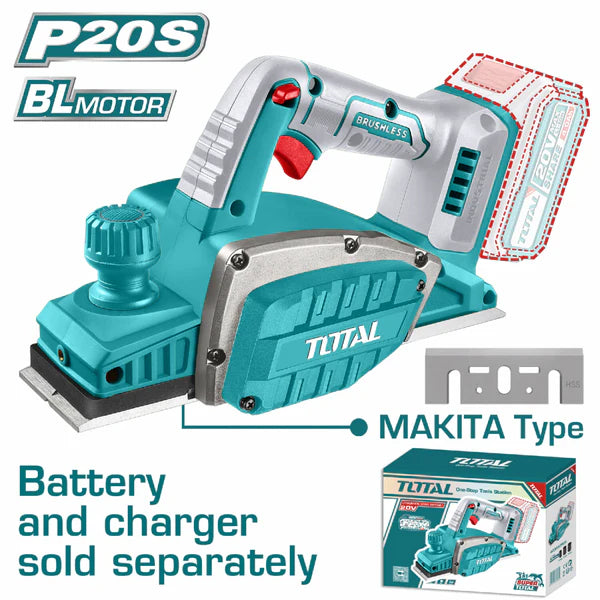 [SKUIMG]TRLI20401|TRLI20401-FRONTEND-KQ8mjaLIp9egSD7I.png|CEPILLO ELÉCTRICO DE MADERA INALÁMBRICO 320W 14000RPM 82 X 2MM 20V. NO INCLUYE BATERÍA NI CARGADOR.