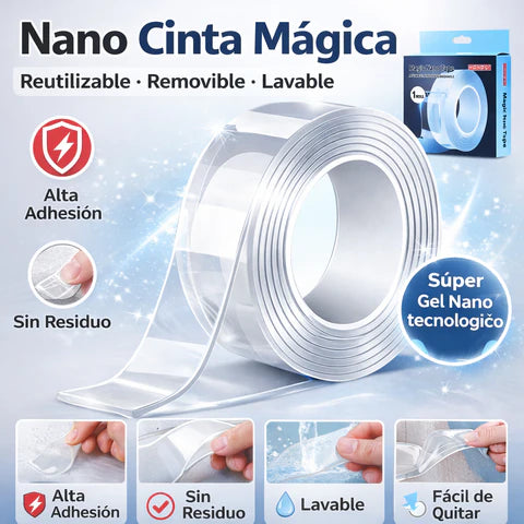 [SKUIMG]TS025|TS025-FRONTEND-oNZCZHb2UmqQGr8P.png|CINTA ADHESIVA DOBLE CONTACTO, NANO-ADHESIVA, LAVABLE Y REUTILIZABLE. TAMAÑO 3CM X 3 METROS