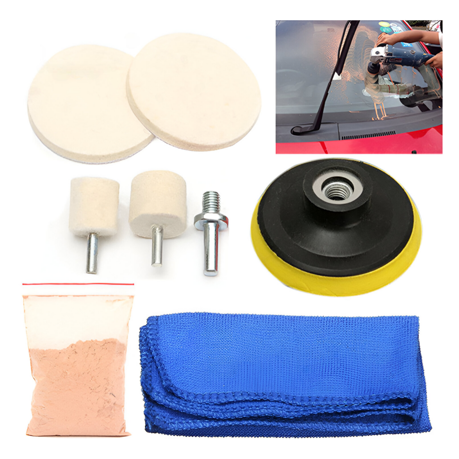 [CARBONE]TS068|OXIDO DE CERIO MAS KIT PARA PULIR VIDRIO. 120GR