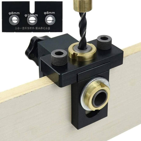 KIT DE PLANTILLA GUIA MULTIFUNCIONAL PARA PERFORACION DE AGUJEROS PARA MADERA 3 EN 1