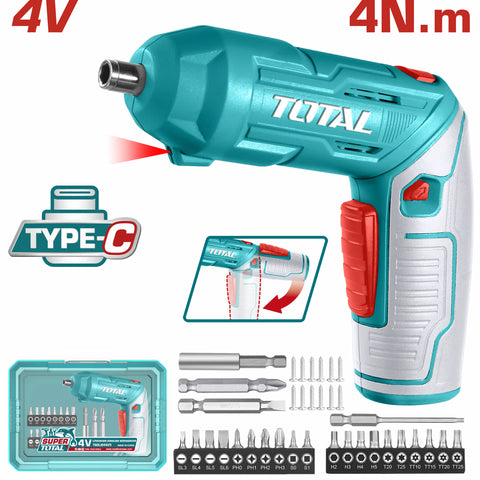 DESTORNILLADOR INALAMBRICO 4V 5 N.M. 1/4" 240RPM CARGA POR USB TIPO CELULAR SAMSUNG SE VENDE POR SEP
