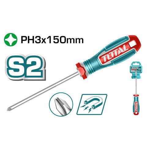 [SKUIMG]TSDPH3150|DESTORNILLADOR PHILLIPS PH3X150MM PUNTA MAGNETICA. MANGO SUAVE. MATERIAL DE LA HOJA S2