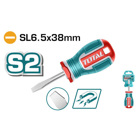 [SKUIMG]TSDSL6038|TSDSL6038.jpg|DESTORNILLADOR PLANO SL6.5X38MM PUNTA MAGNETICA. MANGO SUAVE. MATERIAL DE LA HOJA S2