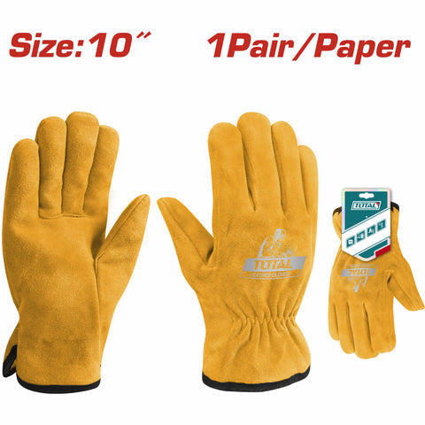 [SKUIMG]TSP14210|GUANTES DE CUERO 10" FORRO COMPLETO MANO COMPLETA. GUANTES DE SOLDADOR. 1 PAR.