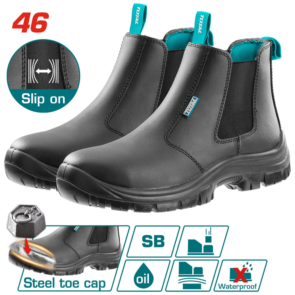 [SKUIMG]TSP209SB.46|BOTAS DE SEGURIDAD CON CUERO GOMA DE AJUSTE SB: PUNTA DE ACERO