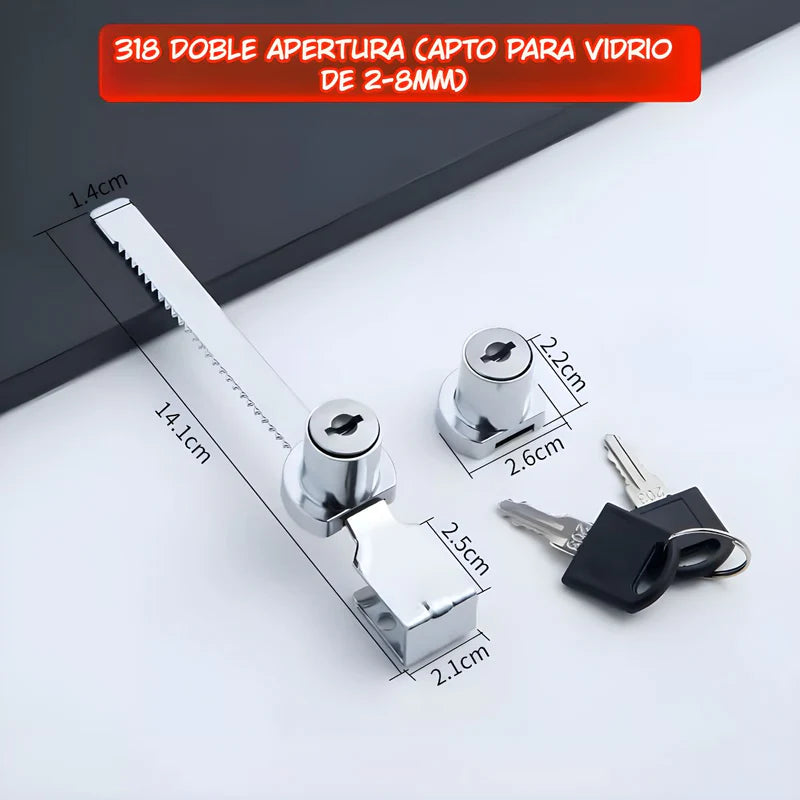 [SKUIMG]TU009|TU009-FRONTEND-zOOqLwu0S1Kz1ErV.png|CERRADURA DOBLE PARA PUERTAS DE VIDRIO 2-8MM. SEGURO ANTIRROBO CON LLAVE MAESTRA PARA EXHIBIDOR, VIT