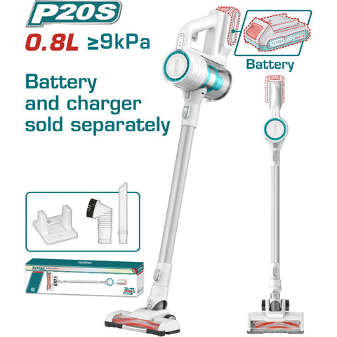 [SKUIMG]TVLI20061|TVLI20061.jpg|ASPIRADORA DE LIMPIEZA 0.8L 20V 9 KPA FILTRO HEPA. NO INCLUYE BATERIA NI CARGADOR.