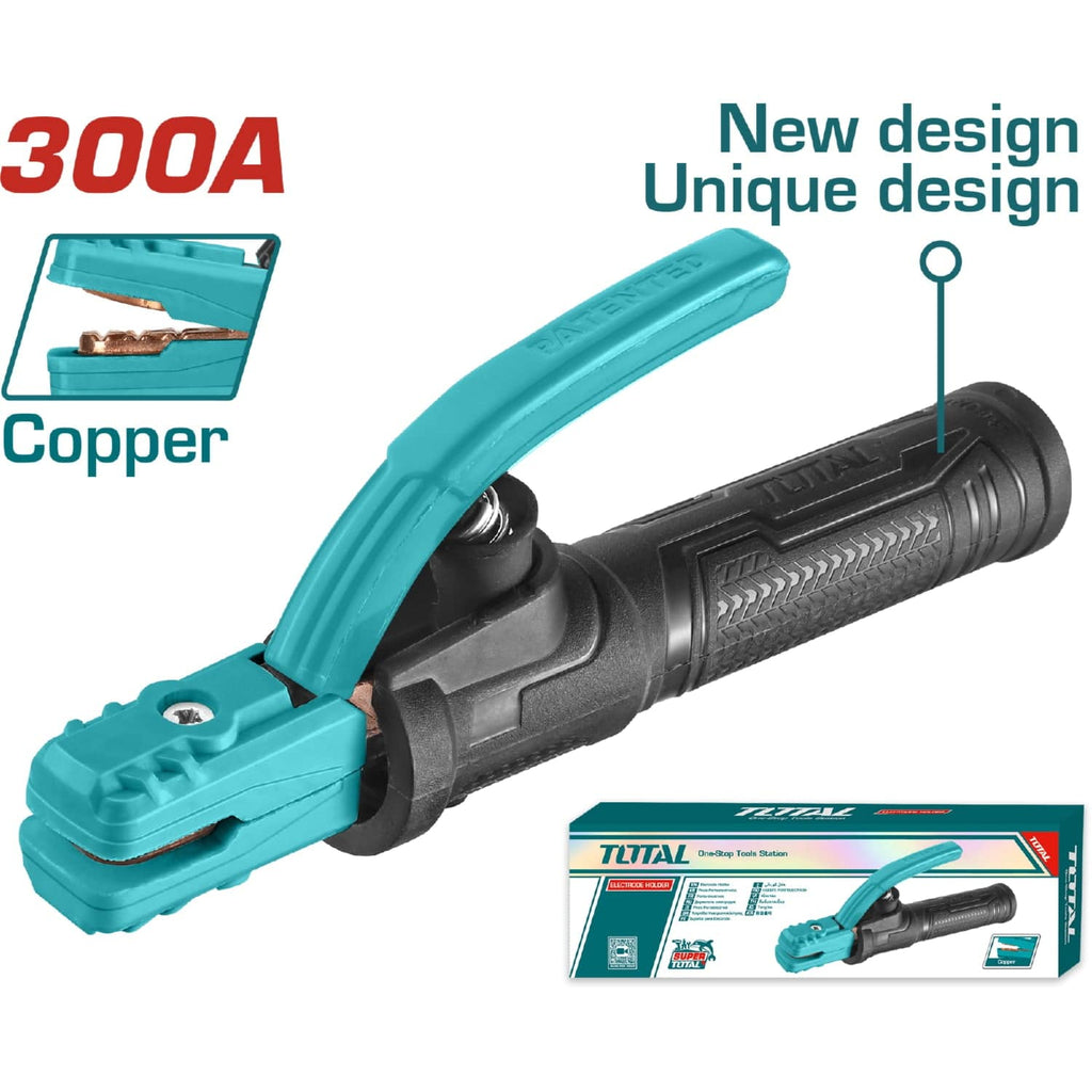 [SKUIMG]TWAH3006|PORTA ELECTRODO TOTAL. CORRIENTE NOMINAL 300 A. ADECUADO PARA LA MAQUINA DE SOLDAR MMA TOTAL.