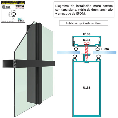 JUNTA BURBUJA DE COEXTRUSION DE PVC + EPDM ALTA CALIDAD ROLLO DE 200M. COLOR NEGRO.