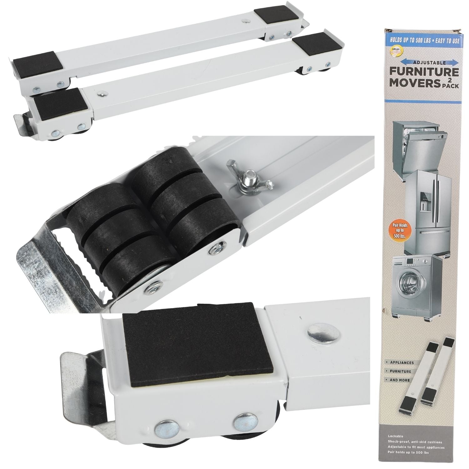 [CARBONE]UN-A059|BASE CON RUEDAS PARA MOVER MUEBLES 18"-28" DE HIERRO, RESISTENTE PARA ALMACENAMIENTO Y MUDANZA. BASE